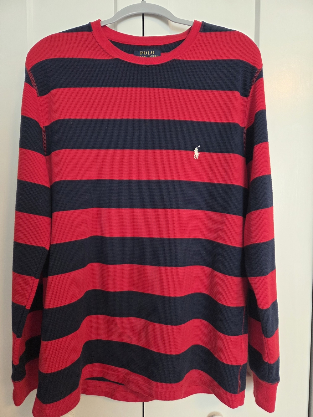 Polo by Ralph Lauren Red & Navy Striped Long-Sleeve Shirt